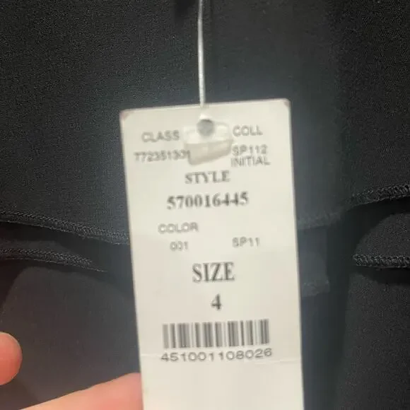 SPRING SALE! White House Black Market Black Tiered Ruffle Mini Dress 4 NEW - Picture 5 of 7